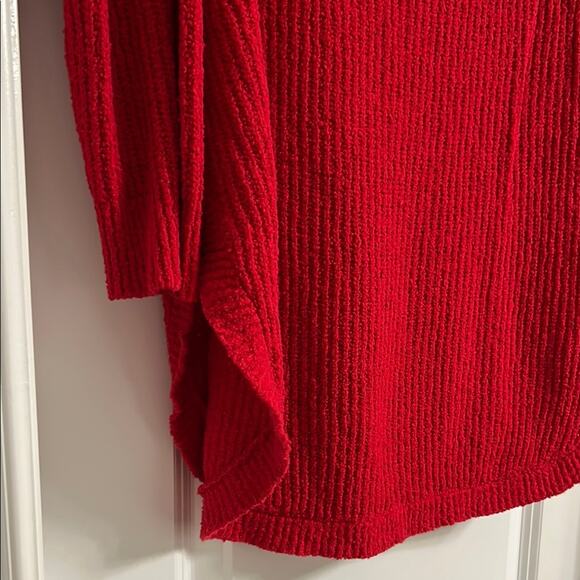 Express Red Scoop Neck Sweater with Tunic Length | Size L - Picture 3 of 4